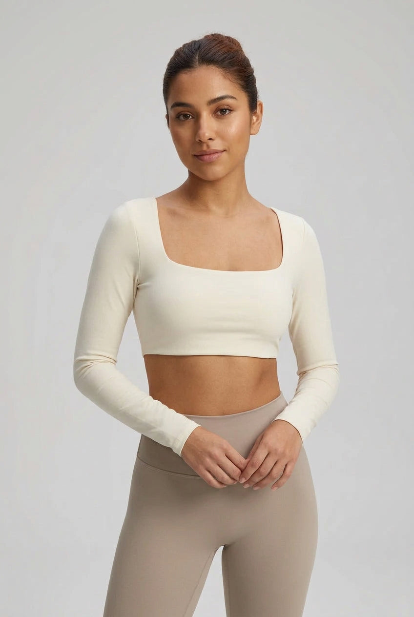 Crop Top de manga larga